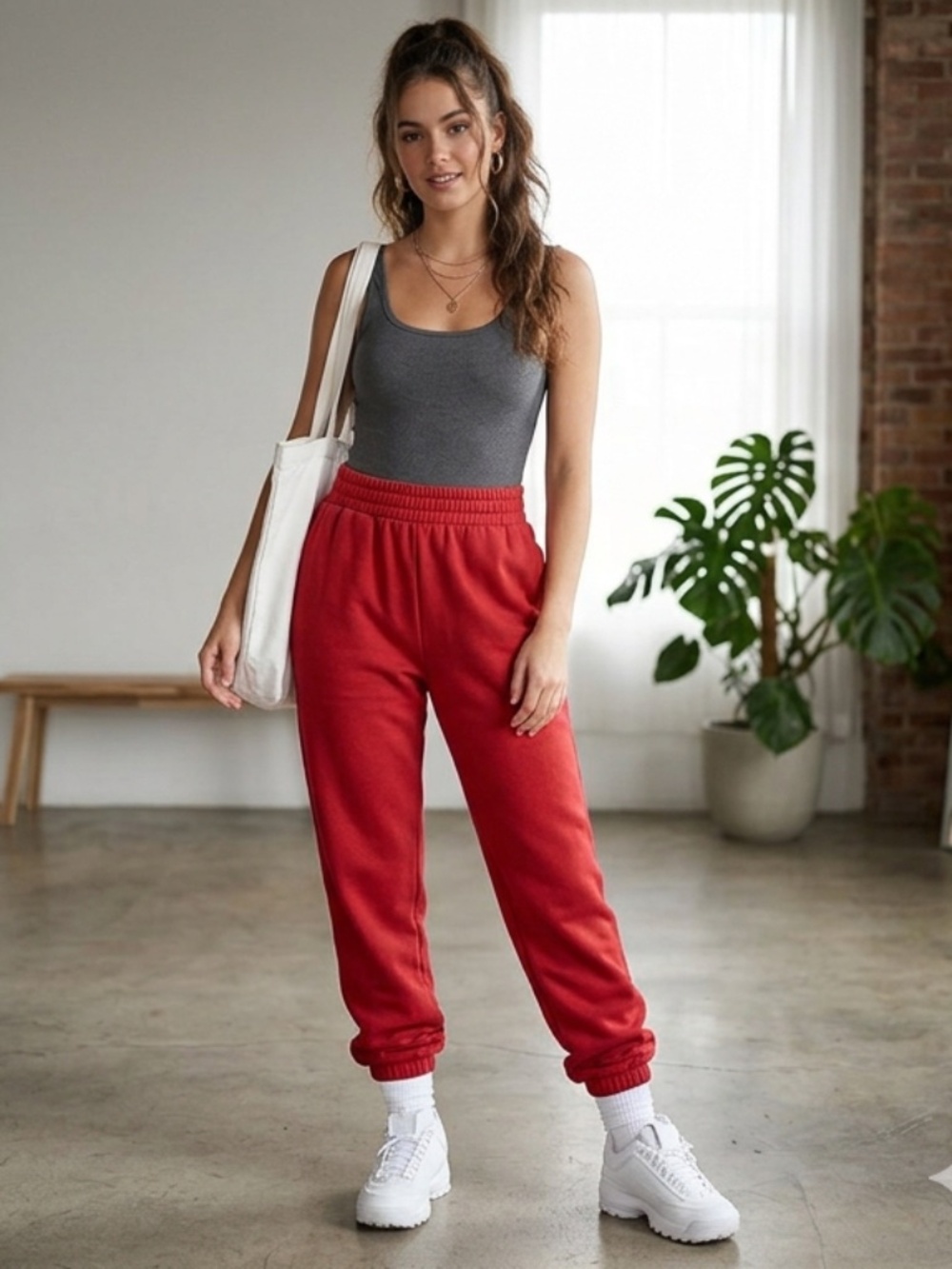 Pretty Little Thing Women's Red Casual Joggers  Size 2
